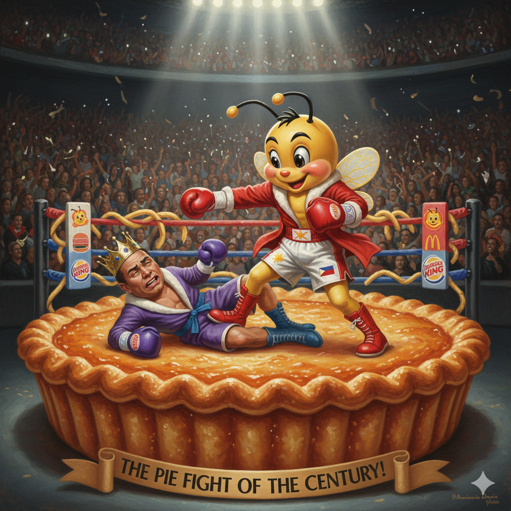 Jolli Cluckquiao knocks out the Burger King in the mango pie ring.